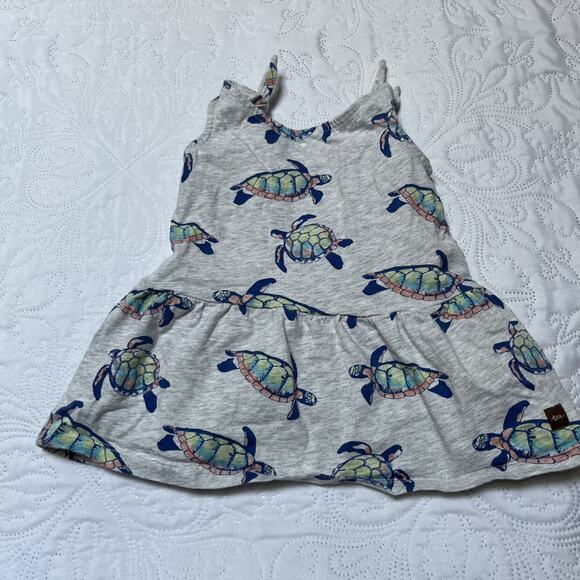 Tea Collection Turtles Tie Shoulder Dress Size 12m - Picture 3 of 7